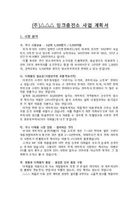 사업계획서 (잉크충전소 프랜차이즈사업)